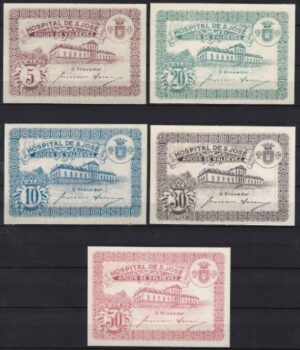 5/50 centavos (5x)  San Jose Hospital  1920/1930  UNC