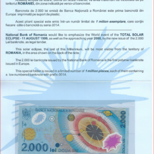 2000 lei  P111-b (folder) 2000  UNC