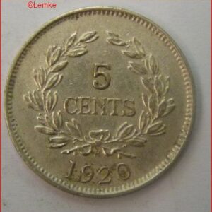 5 Cents 1920 KM 14 UNC-