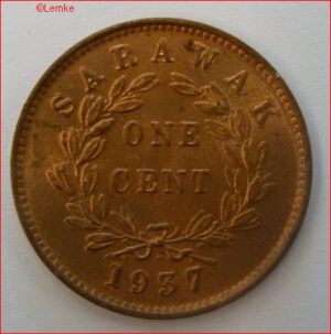 One Cent 1937  KM 18  UNC