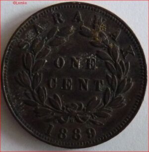 One Cent 1889H  KM 6  PR/XF+