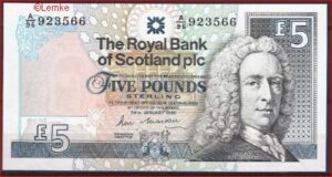 5 pound  P352-a  1988 UNC