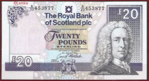 20 pound  P254-a  1992  UNC