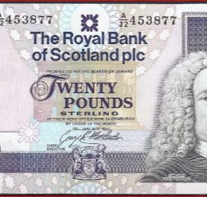 20 pound  P254-a  1992  UNC