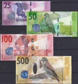 Set 25, 50, 100 en 500 Rupees 2015  P 48-51  INC