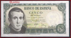 5 pesetas  P140-a  1951  UNC-