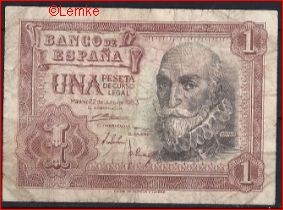 1 peseta  P144-a  1953  Fr