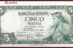 5 pesetas  P146-a  1954  Pr