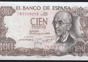 100 pesetas  P152-a  1970   UNC