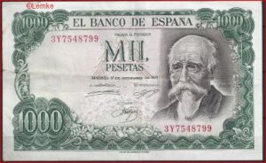 1000 pesetas  P154  1971  ZFr