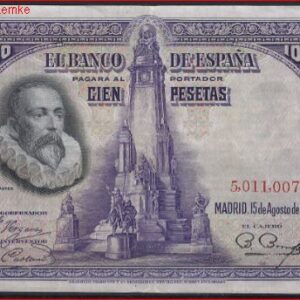 100 pesetas  P76-a (zonder letter)  1928   Pr