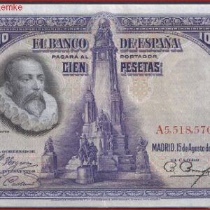 100 pesetas  P76-a  1928  aUNC
