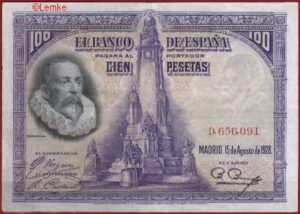 100 pesetas  P76-a Zonder letter  1928  PR