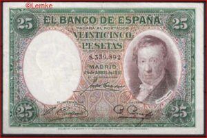 25 pesetas  P81  1931  ZFr-