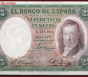 25 pesetas  P81  1931  ZFr-