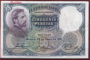 50 pesetas  P82  1931  Pr