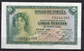 5 pesetas  P85-a  1935  UNC
