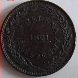 Half Penny 1821  KM 4a  PR/XF+