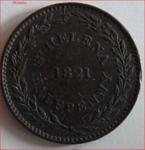 Half Penny 1821  KM 4a  PR/XF+