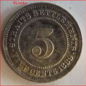 5 Cents 1889 KM 10 PR/XF