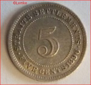 5 Cents 1896  KM 10  PR/XF