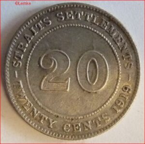 20 Cents 1919  KM 30a  PR/XF