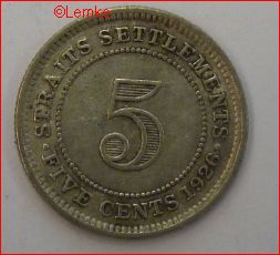 5 Cents 1926 KM 36 PR/XF