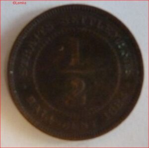 1/2 Cent 1884  KM 8a  PR/XF