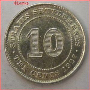 10 Cents 1927  KM 29-b  PR/XF+