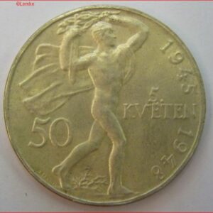 50 Korun 1948  KM 25  UNC  Zilver