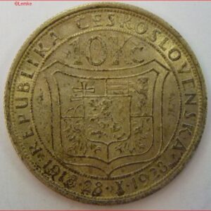 10 Korun 1928 KM 12 PR/XF zilver