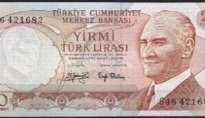 20 lira  P187-a  1974  UNC