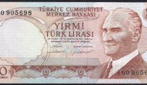 20 lira  P187-b  1974  UNC