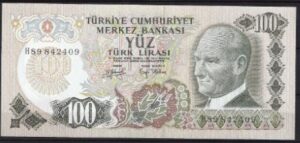 100 lira  P189-a1  1972  UNC