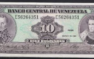 10 bolivares 18-3-1986  P 61-a  UNC