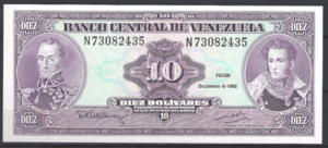 10 Bolivares 8-12-1992  P 61-c  UNC