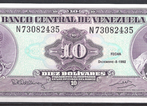 10 Bolivares 8-12-1992  P 61-c  UNC