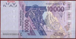 10.000 Francs 2003 Burkino Faso P 318C-a UNC