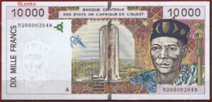 10.000 Francs 1992 Ivoorkust P 114A-a UNC