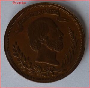 Penning Koning Willem III bezoekt Utrecht 1853