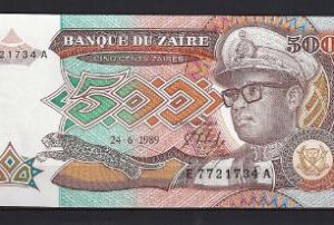 500 Zaires 1989  P 34-a  UNC