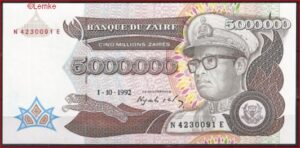 5.000.000 Zaires 1-10-1992  P 46-a  aUNC