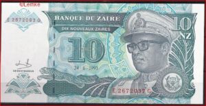 10 Nouveaux Zaires 24-6-1993  P 54-a  UNC