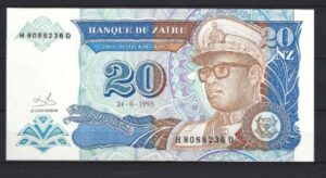 20 Nouveaux Zaires 1993  P 56   UNC