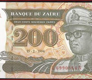200 Nouveaux Zaires 15-2-1994  P 61-a  UNC