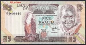 5 Kwacha 1986  P 25-c  UNC