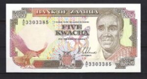 5 Kwacha 1989  P 30-a  UNC