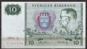 10 kronor  P52-d4  1983  Pr