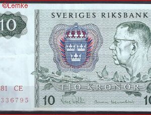10 kronor  P52-e  1981CE  ZFr+