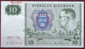 10 kronor  P52-E  1987 CG  Pr-